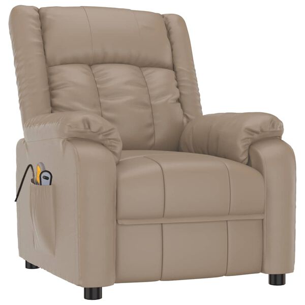 vidaXL Massagesessel mit Aufstehhilfe Cappuccino-Braun Kunstleder
