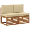 vidaXL 2 St&uuml;ck Outdoor Mittelsofa Massivholz Akazie Natur