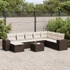 vidaXL 8-tlg. Garten-Sofagarnitur mit Kissen Braun Poly Rattan
