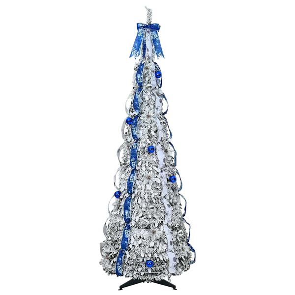 vidaXL K&uuml;nstlicher Weihnachtsbaum mit 150 LEDs Wei&szlig; 180 cm PVC