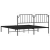vidaXL Bettgestell mit Kopfteil Metall Schwarz 183x213 cm