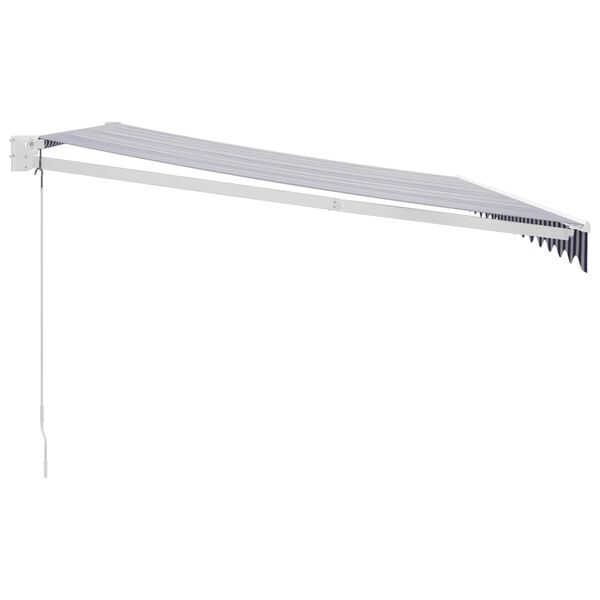 vidaXL Markise Einziehbar Blau und Weiß 4,5x3 m Stoff und Aluminium