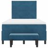 vidaXL Boxspringbett mit Matratze Dunkelblau 120 x 190 cm Samt