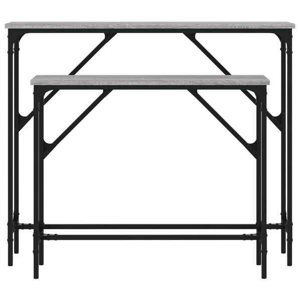 vidaXL Konsolentische 2 Stk. Grau Sonoma Holzwerkstoff