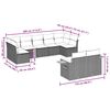 vidaXL 9-tlg. Garten-Sofagarnitur mit Kissen Grau Poly Rattan