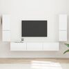 vidaXL TV-Schrankset Wandmontiert 4 pcs Hochglanz Wei&szlig; Holzwerkstoff