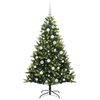 vidaXL K&uuml;nstlicher geflammter Weihnachtsbaum 150 LEDs Gr&uuml;n 150 cm