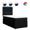 vidaXL Boxspringbett mit Matratze Schwarz 90x200 cm Stoff