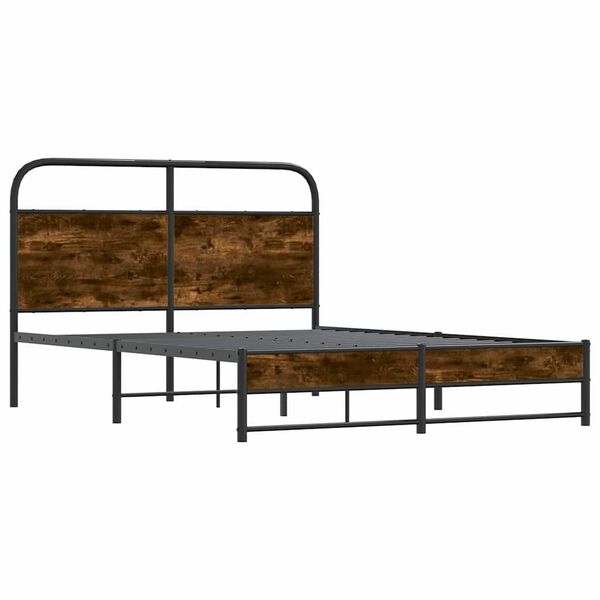 vidaXL Bettgestell ohne Matratze 120x200 cm R&auml;uchereiche Holzwerkstoff