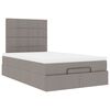 vidaXL Ottoman-Bett mit Matratze & LEDs Taupe 120x200 cm Stoff