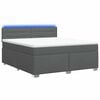 vidaXL Boxspringbett mit Matratze und LED Dunkelgrau 140 x 190 cm