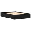 vidaXL Bettrahmen Schwarz Eichen-Optik 140 x 190 cm Holzwerkstoff