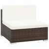 vidaXL 6-tlg. Garten-Lounge-Set mit Auflagen Poly Rattan Braun