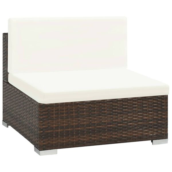 vidaXL 6-tlg. Garten-Lounge-Set mit Auflagen Poly Rattan Braun
