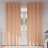 vidaXL Verdunkelungs-Vorh&auml;nge mit Ringen 2 pcs Hellbraun 260 x 140 cm