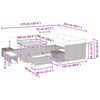 vidaXL Gartensofa-set mit Kissen mit Speicher 12 pcs Beige Poly Rattan