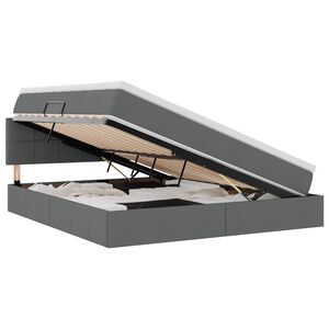 vidaXL Aufbewahrungsbett mit Matratze Dunkelgrau 180 x 200 cm Samt
