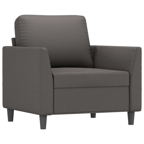 vidaXL Sessel Grau 60 cm Kunstleder