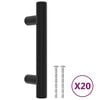 vidaXL M&ouml;belgriffe 20 Stk. Schwarz 64 mm Edelstahl