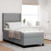 vidaXL LED Boxspringbett mit Matratze Hellgrau 100 x 200 cm Stoff