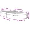 vidaXL Bettgestell R&auml;uchereiche 90x190 cm Holzwerkstoff und Metall