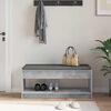 vidaXL Flurbank mit Kissen mit Regal Betongrau 103 x 38 x 45 cm