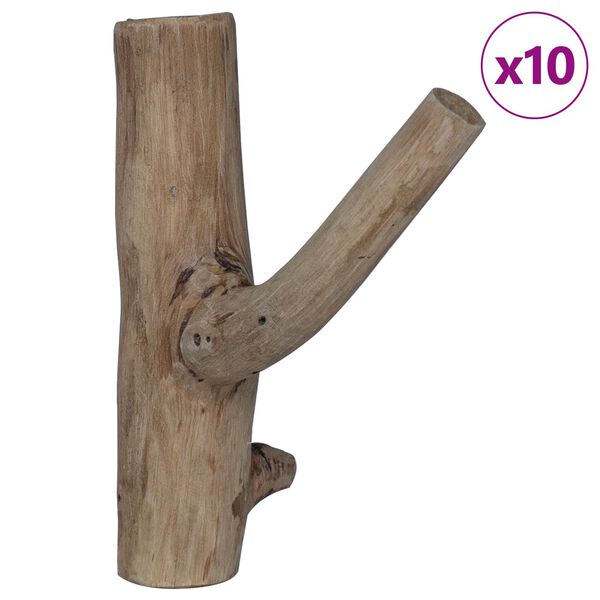vidaXL Haken Braun 4 x 4 x 14 cm Massives upgecyceltes Holz