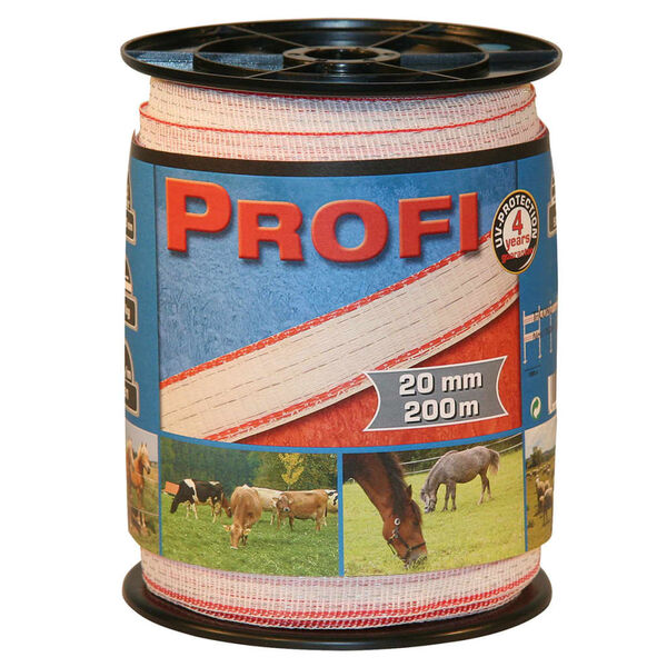 Kerbl Weidezaunband Profi 200 m 20 mm wei&szlig;-rot TriC 59501