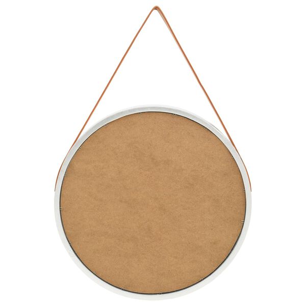 vidaXL Wandspiegel mit G&uuml;rtel 60 cm Silbern