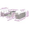 vidaXL Gartensofa-set mit Kissen mit Speicher 9 pcs Grau Poly-Rattan