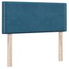 vidaXL Boxspringbett mit Matratze & LED Dunkelblau 100x220 cm Samt