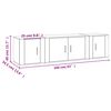 vidaXL 3-tlg. TV-Schrank-Set Braun Eichen-Optik Holzwerkstoff