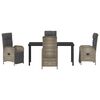 vidaXL Garten Essgruppe mit Kissen 5 pcs Grau Poly-Rattan