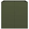 vidaXL Pflanzgef&auml;&szlig; Olivgr&uuml;n 80x80x80 cm Stahl