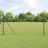 vidaXL Zaun mit Pfosten Grau 1,2 x 25 m Stahl