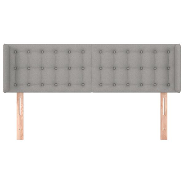 vidaXL Kopfteil mit Ohren Hellgrau 147x16x78/88 cm Stoff