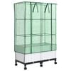 vidaXL Gartenplanter mit Gew&auml;chshausabdeckung und R&auml;dern 2 Stk. Wei&szlig;