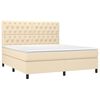 vidaXL Boxspringbett mit Matratze & LED Creme 160x200 cm Stoff