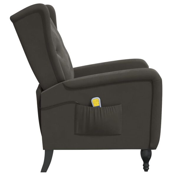 vidaXL Massagesessel Dunkelgrau Samt