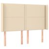 vidaXL Boxspringbett mit Matratze & LED Creme 140x200 cm Stoff