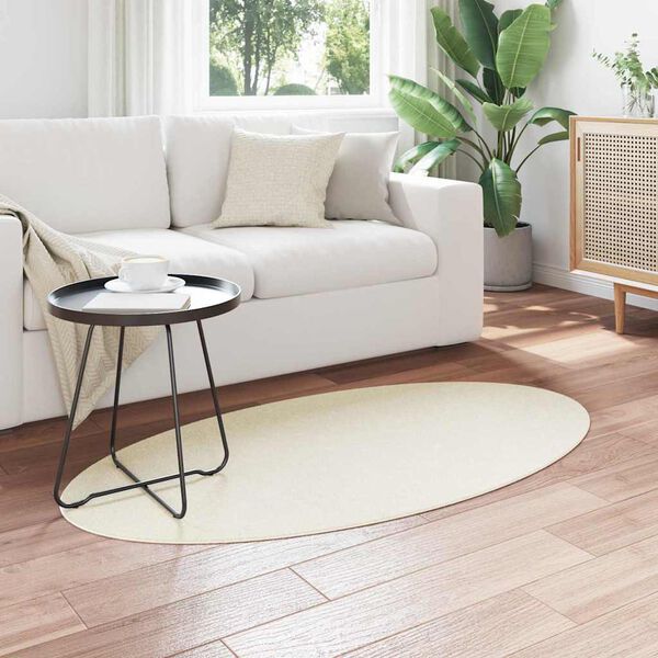 vidaXL Bereichsteppiche Oval HUARTE Creme 80 x 150 cm 100 %Polyester