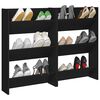 vidaXL Wand-Schuhschr&auml;nke 2 Stk. Schwarz 60x18x90 cm Holzwerkstoff