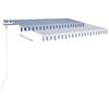 vidaXL Markise Manuell Einziehbar mit LED 3x2,5 m Blau und Wei&szlig;