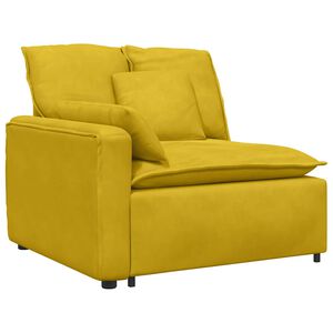 vidaXL Modulares Sofa Endmodul mit Armlehne Kissen Gelb 100 cm