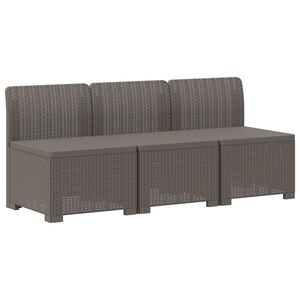 vidaXL 3-Sitzer Garten Sofa Rattan Look PP Hellgrau