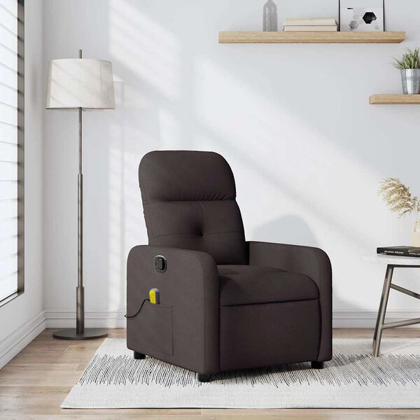 vidaXL Massagesessel Dunkelbraun Stoff