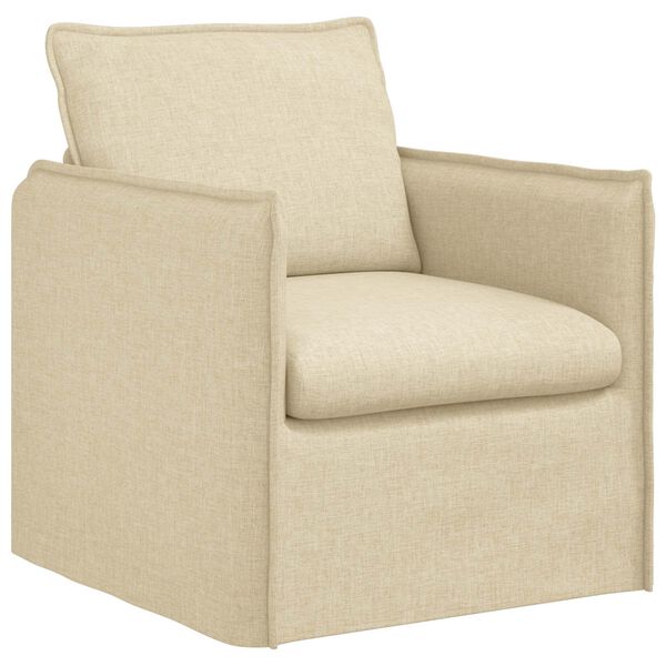 vidaXL Sofa 140cm 2 pcs Creme Metall
