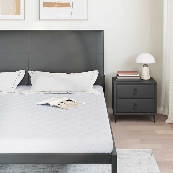 vidaXL Matratze mit Kokosnusschicht Weiß 200 x 200 cm PU-Schaum