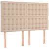 vidaXL LED Kopfteil Cappuccino-Braun 144x5x118/128cm Kunstleder