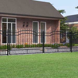 vidaXL Gartentor KAMPEN mit Speerspitze Schwarz 394,5 x 125 cm Stahl
